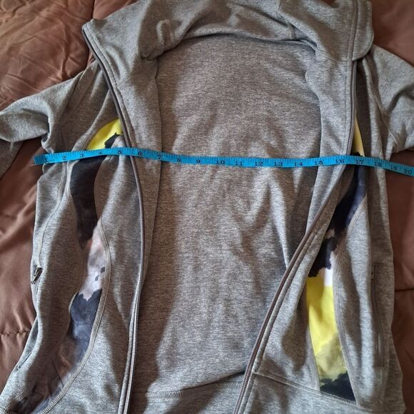 Lululemon Women Activewear Jacket 6 Gray In Stride Logo Full Zip Running Pockets - Picture 7 of 8